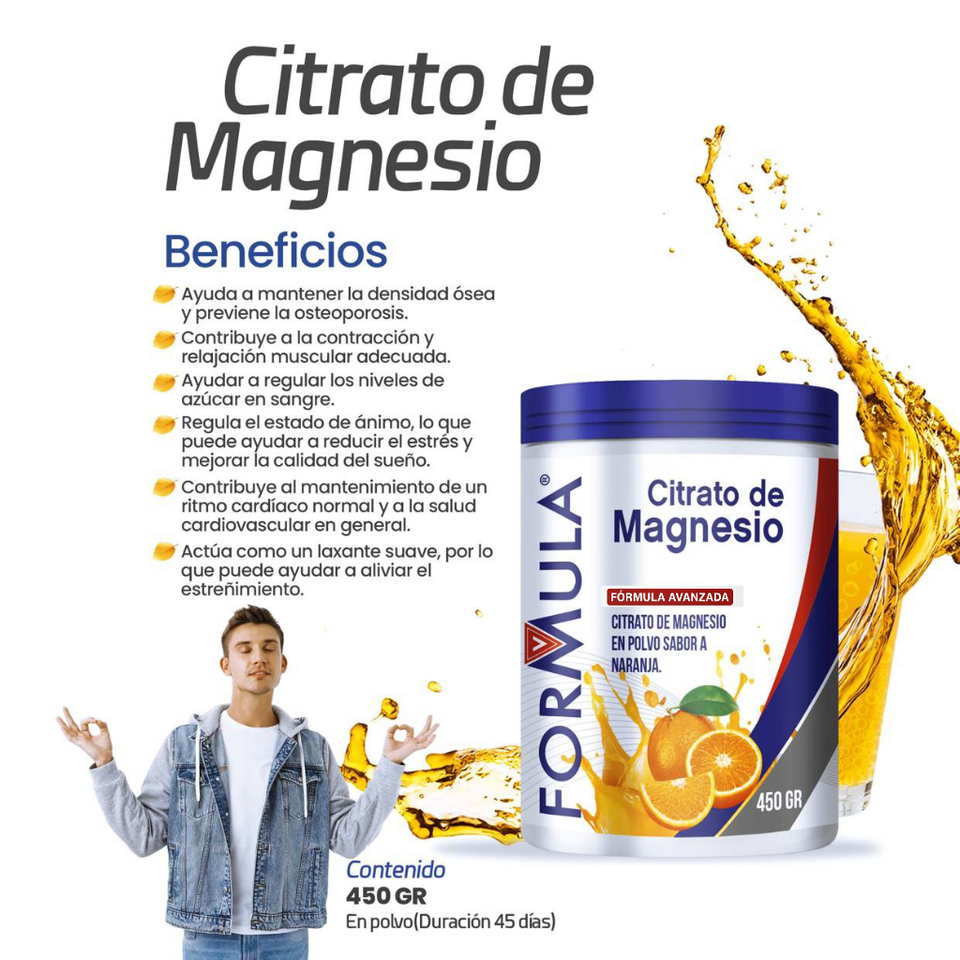 CITRATO DE MAGNESIO EN POLVO SABOR A NARANJA