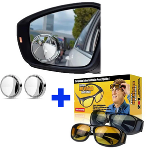 ESPEJOS RETROVISORES PARA PUNTO CIEGOS + PACK DE LENTES HD VISION DE DIA Y NOCHE