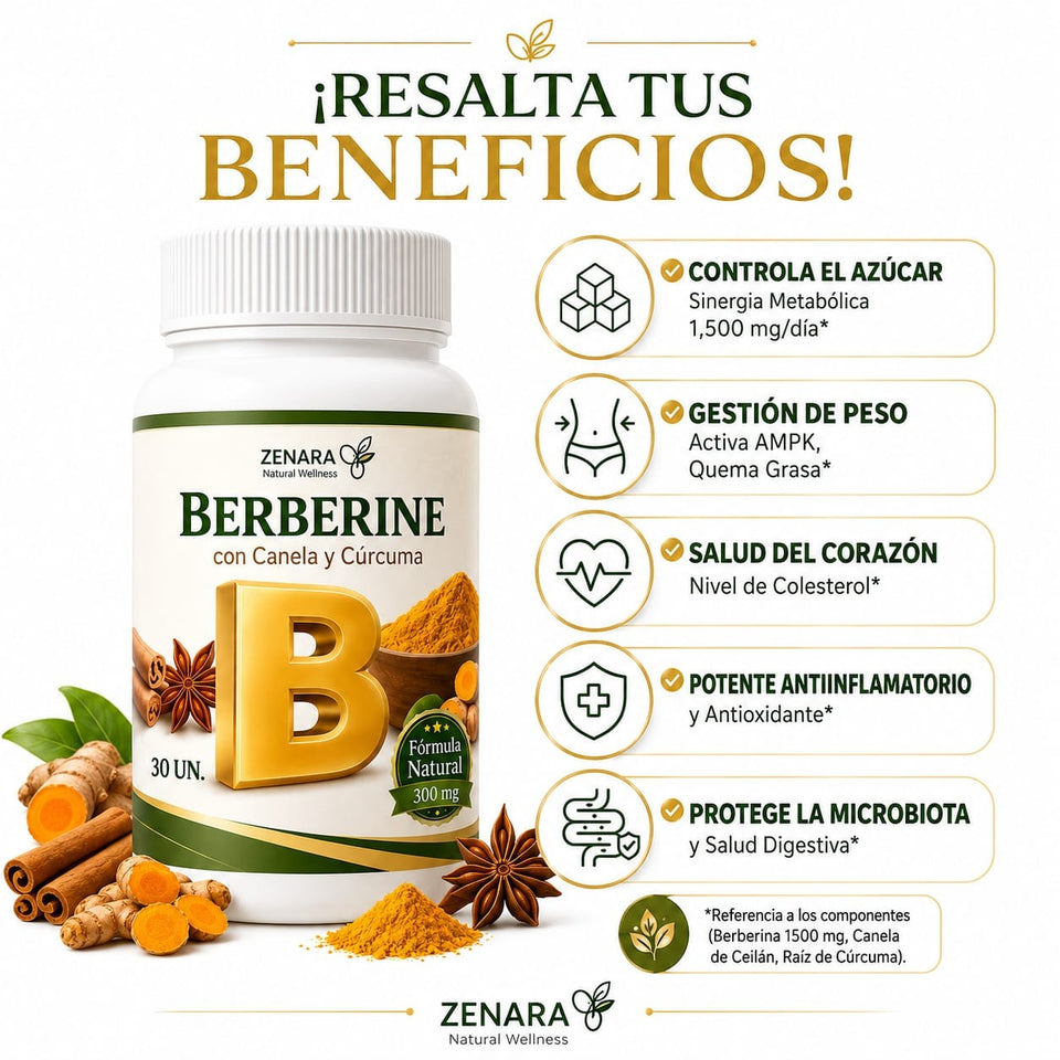 BERBERINE con Canela y Cúrcuma