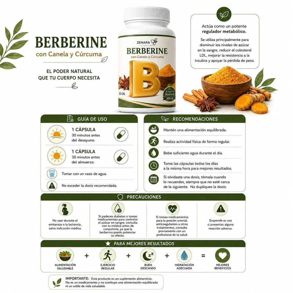 BERBERINE con Canela y Cúrcuma